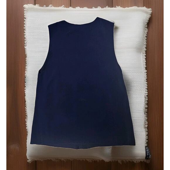 Alice + Olivia Womens Silk Textured V-neck Sleeveless Tank Blouse Blue NOWT - Picture 2 of 4